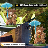 Joint Honglin Solar Garden Statues Resin Loving Highland Cow Umbrella Lights Outdoor Decor Gifts for Yard, Patio Decorations