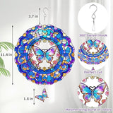 Butterfly Wind Spinner Outdoor Hanging for Yard Garden for Women Mom Grandma Birthday,12 inch 3D Hanging Wind Sculptures Metal Wind Spinners for Outside, Garden, Patio, Yard Decor