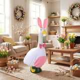 Abbylike 1 Set Easter Bunny Porch Goose Outfits Easter Yard Goose Clothes Costume with Bunny Ears Headband Fits Large 23'' Cement for Spring Outdoor Garden Yard Patio Statue Pathway Art Decorations