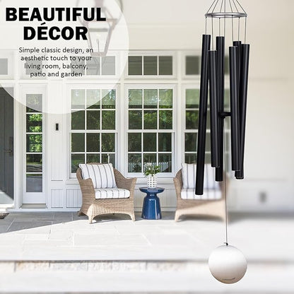 Extra Large Wind Chimes for Outside Deep Tone - 58'' Wind Chimes Outdoor Clearance, Deep Tone Chimes, Windchimes Outdoors, Memorial Wind Spinner, Sympathy Gift, Home Décor (Black)