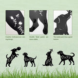 4 Pack Dog Metal Garden Decorative Stakes, Weather Proof Puppy Silhouette Statues for Yard, Patio,Outdoor Decor for Dog Lovers and Pet Owners
