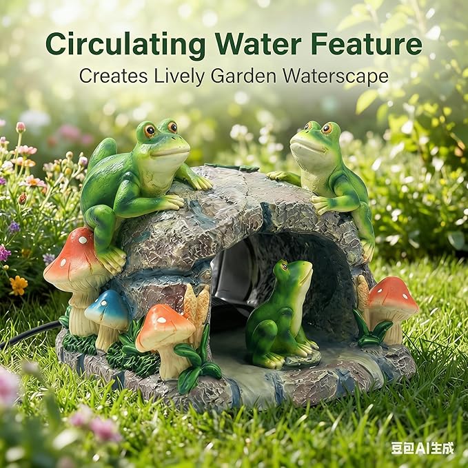 Gutter Downspout Extension Outdoor Statue Decor, Decorative Downspout Splash Block for Gutter Downspouts Extender, Frog Statue Rain Gutter Guardian for Patio, Lawn, 3”×4” Christmas Extender Covers.
