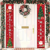 BlissYard Christmas Porch Banner 12x71 Cartoon Santa Tree Decorations Christma Door Banner Hanging Sign Merry Christmas Banner Front Xmas Door Cover Entryway Outdoor Decor Winter Welcome Home Yard Patio