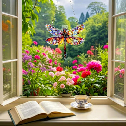 Dragonfly Ornaments Colorful Window Hanging Decorations Home Wall Decor for Indoor Outdoor