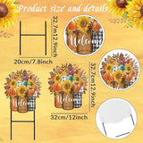 Amyhill 1 Pcs Outdoor Decor Garden Stakes 25 Inch Welcome Yard Signs Decorations Outdoor Decorative Garden Stakes Decorations Patio Lawn Walkway (Fall)