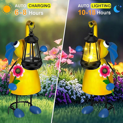 Solar Outdoor Garden Decor Elephant Statue Lights, 14" Metal Elephant with Solar Garden Lights for Outdoor, Yard, Patio Decor, Unique Birthday Gifts for Women Mom Grandma Cute Housewarming Gifts