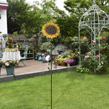 Metal Sunflower Garden Stakes Flower Yard Art Planter Stake Party Lawn Pathway Walkway Patio Decor Yard Sign Indoor Outdoor Decoration (22.5"+39"+48")