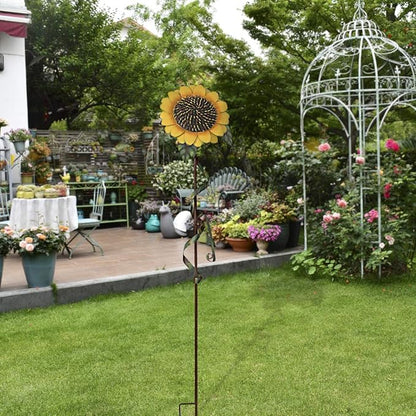 Metal Sunflower Garden Stakes Flower Yard Art Planter Stake Party Lawn Pathway Walkway Patio Decor Yard Sign Indoor Outdoor Decoration (22.5"+39"+48")