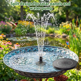 AISITIN 3.5W Solar Fountain Pump Upgraded 2026, Solar Water Fountain DIY Kit with 8 Nozzles & 3 Fixed Bracket & 9.8ft Cord for Garden, Bird Bath, Ponds, Fish Tank, Aquarium, Courtyard and Outdoor