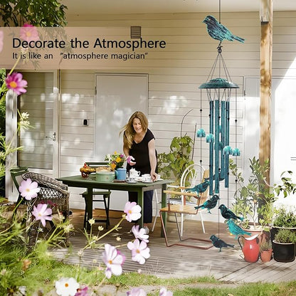 Askhald Bird Wind Chimes for Outside Windchimes Outdoors with 6 Wind Bells Hanging Decor for Patio Garden Porch Backyard Birthday Thanksgiving Christmas for Mom Grandma Nana