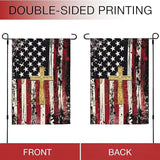 Patriotic Garden Flag Vertical 12x18 Inch Small Yard American Flag Cross Flag Yard Seasonal Holiday Outdoor Decor