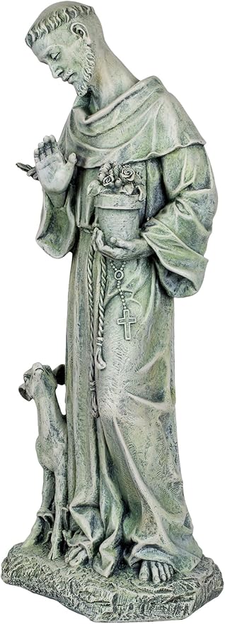 Joseph's Studio by Roman,18" H St. Francis with Fawn Garden Statue, Religious Outdoor Decor, Angel, Patron Saint