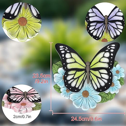 LIANTRAL 3 Pack Butterfly Garden Stepping Stones, Outdoor Decorative Stone for Garden Yard, Patio, Garden, Walkway, Outdoor and Indoor Home Decor