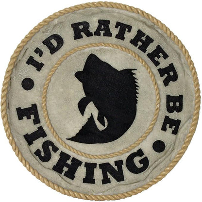 Spoontiques - Garden Décor - I'd Rather Be Fishing Stepping Stone - Decorative Stone for Garden