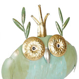 Alpine Corporation MCC808HH Metal Owl Queen, Whimsical Animal Outdoor Décor for Patio, Lawn & Garden, 8"H, Multicolor