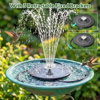 AISITIN 3.5W Solar Fountain Pump Upgraded 2026, Solar Water Fountain DIY Kit with 8 Nozzles & 3 Fixed Bracket & 9.8ft Cord for Garden, Bird Bath, Ponds, Fish Tank, Aquarium, Courtyard and Outdoor