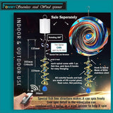 FONMY Gazing Ball Spiral Tail -Decorative Wind Spinner Sun Catcher Rainbow Maker Golden Double-Spiral W/Sea Blue Crystal Ball and Chain Crystals Beads for Indoor Outdoor Garden Decoration -14 inch H