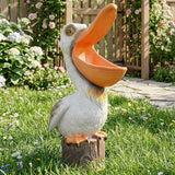 14" Toucan & Pelican Statues - Outdoor Large Bird Decor, Colorful Outdoor Bird Decor Sculpture - Bird Outdoor Animal Ornament, Tropical Tiki Bar Decor, Perfect for Garden, Patio, Yard