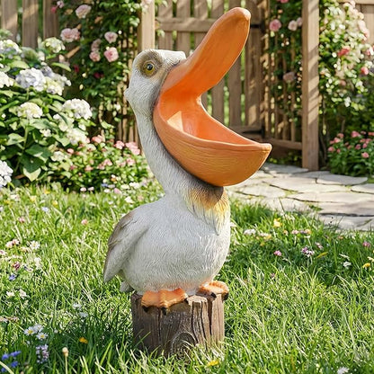 14" Toucan & Pelican Statues - Outdoor Large Bird Decor, Colorful Outdoor Bird Decor Sculpture - Bird Outdoor Animal Ornament, Tropical Tiki Bar Decor, Perfect for Garden, Patio, Yard