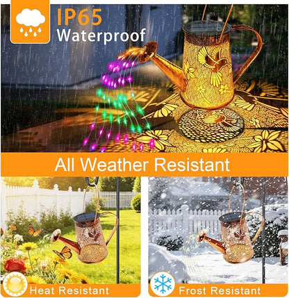 Solar Watering Can Lights, Hummingbird Gifts for Mothers Day Women Mom Grandma Birthday, Waterproof Outdoor Multicolor Garden Decor Large Hanging Solar Lanterns Garden Light for Patio Porch Pathway
