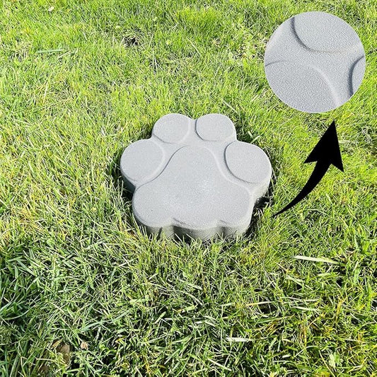 AUTUMN Paw Print Stepping Stone Mold, Concrete Cement Mold for Non-Slip Garden Decor, 7 in