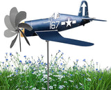 Airplane Wind Spinner, Airplane Weather Vane for The Yard Garden Wind Sculpture Windmill Aircraft Pinwheel Metal Handmade A-irplane W-eathervanes Windmill Outdoor Courtyard Decor Garden Pinwheels