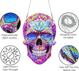 Skull Halloween Ornaments Colorful Window Hanging Decorations Home Wall Decor for Bedroom Patio Indoor Outdoor