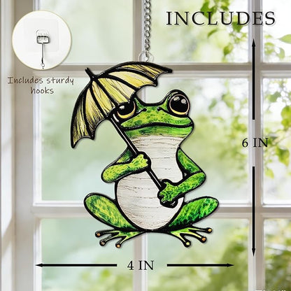 Frog Suncatcher, Stained Glass Frog Suncatcher Ornament, Frog Lovers Gift Ideas