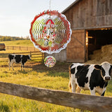 Metal Wind Spinners Outdoor - 3D Stainless Steel Funny Farm Hanging Decor 12 Inch Kinetic Spinning Wind Spinner for Garden Patio Porch Indoor Home Birthday Gifts for Women Mom Grandma Wife