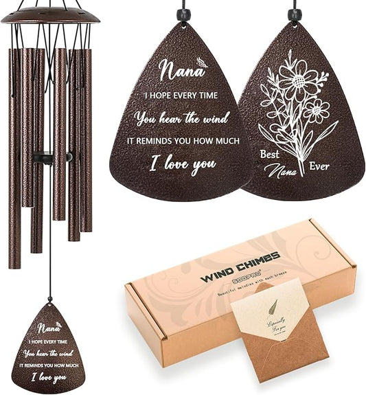 Soopau Nana Gifts, 32" Bronze Wind Chimes Nana Gift, Grandma Gifts from Grandkids, Christmas Birthday Gift for Grandma Nana Grandmother