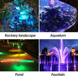LED Pond Light Submersible Waterfall Fountain Underwater Light 18W 12V AC with RGB Color Changing by Remote for Outdoor Home Garden Patio Pond