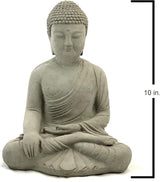 Vintage Master Buddha: Solid Durable Stone Statue with Aged Texture. Perfect Home Design & Sealed for Outdoor Use. Handcrafted USA. (Antique/Gray)