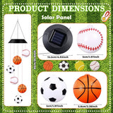 GlikCeil Sports Ball Solar Wind Chimes 27.5inch Sports Decorations Outside Waterproof Hanging LED for Yard, Porch, Patio, Party, Color Changing Lights