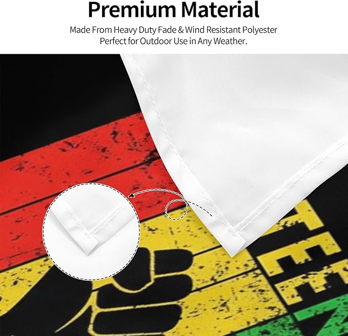 Juneteenth Flag 3x5 Ft - Freedom Day June 19th Banner - Black History Month Decor - Durable Indoor Outdoor Flag with Brass Grommets