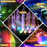 RGB Solar Pond Lights LED Underwater, 13 Lighting Modes Submersible Pond Lights, Smart Auto ON/Off Color Changing Landscape Spotlights with IP68 Waterproof for Outdoor Ponds Garden Patio Decor