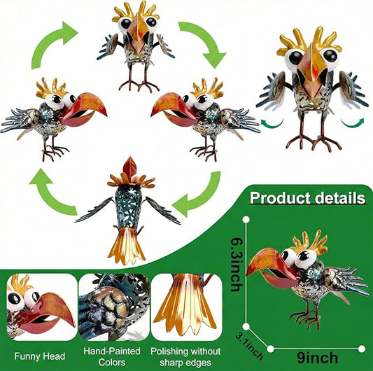 Outdoor Weird Metal Rooster Yard Rooster Decoration Garden Statue Chicken Statue Metal Chicken Outdoor Decoration Yard Housewarming Gift Yard Art Outdoor and Garden (Cultural)