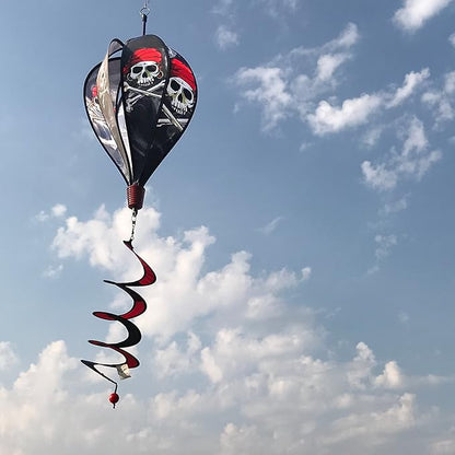 In the Breeze Pirate Hot Air Balloon Wind Spinner,11" W x 17" H, 26" Tail,1039