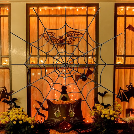 YUNAI Spider Webs Halloween Decorations Outdoor, 5ft Black Fake Spider Web, Scary Haunted House Outdoor Wall Decor for Halloween Party Hanging Decorations