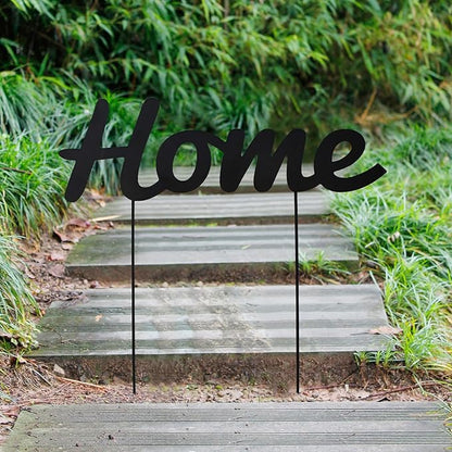 Metal Letters Garden Stakes Yard Art Word Sign Lawn Decoration Indoor Outdoor Plant Pot Decor Decorative Stick for Patio Pathway Flower Bed (home)