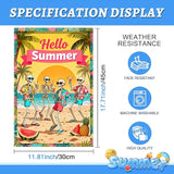 BlissYard Hello Summer Skeleton Garden Flag 12x18 Double Sided Vertical Outdoor Decor Tropical Beach Skull Banner Colorful Vacation Yard Garden Lawn Welcome Display