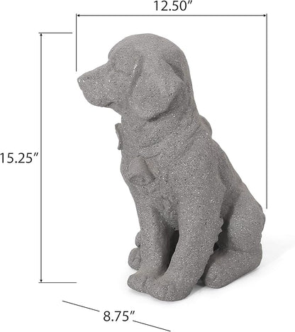 Christopher Knight Home Bluffton Outdoor Dog Statue, Stone Gray