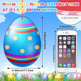 Rtteri 30 Pcs Easter Egg Outdoor Hanging Ornaments Colorful Double Sided Printing Tree Ornament Plastic Easter Egg Hanging Ornament for Porch Tree Yard Lawn Party