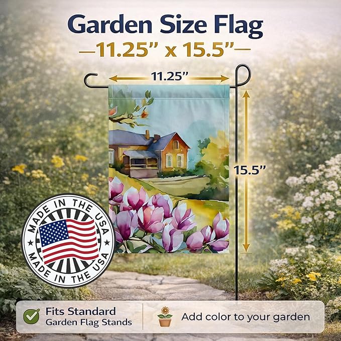 Caroline's Treasures Louisiana Magnolias in Watercolor Garden Flag Mailbox Flag Decorative Yard Flag Banner Outside Patio Artwork Yard Flower Beds, Garden Size, Multicolor