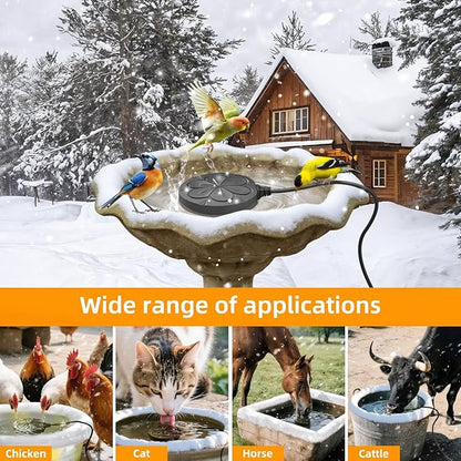 2Pack 110W Bird Bath Heater for Outdoors in Winter–Cast Aluminum Submersible Pond Deicer,Thermostatic Chicken Water Heater