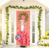 Porch Goose Statue Outfits Set Porch Goose Clothes with Bathrobe Curlers Costumes for 23" Plastic Statue Patio Yard Garden Lawn Outdoor Decoration(Pink, Strawberry)