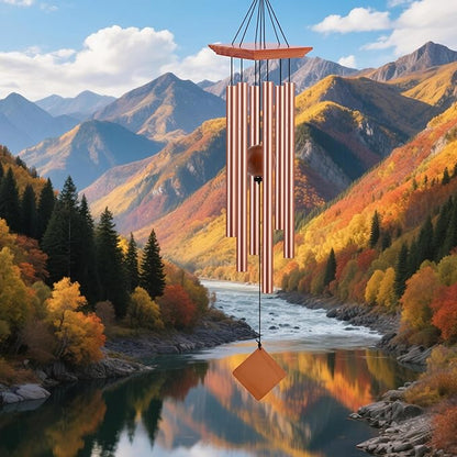 39" Deep Tone Large Wind Chimes for Outside Clearance, Memorial Sympathy Wind Chimes Outdoor for Porch Garden Yard Decor Patio,Sympathy Gifts for Loss of Loved One,Rose Golden