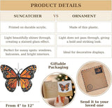 Monarch Butterfly Acrylic Suncatcher, Boho Suncatchers for Window Hangings, Stained Glass Effect Indoor Outdoor Garden Decor for Butterfly Lover, Gifts for Mother's Day, Mom, Grandma, Wife, Women