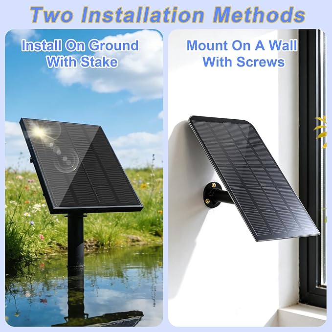 Yeomi Solar Water Fountain for Bird Bath, 2.5W 5V Solar Powered Water Pump with Separated Solar Panel, Outdoor Solar Fountain for Small Pond, Garden Water Feature Decoration with 5 Spray Nozzles