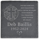 Memorial Garden Stone, Memorial Stone, Personalized Memorial Gifts, Sympathy Gifts for Loss of Loved One, Bereavement Gifts for Loss of Father Mother - You're Gone but Not Forgotten - Square