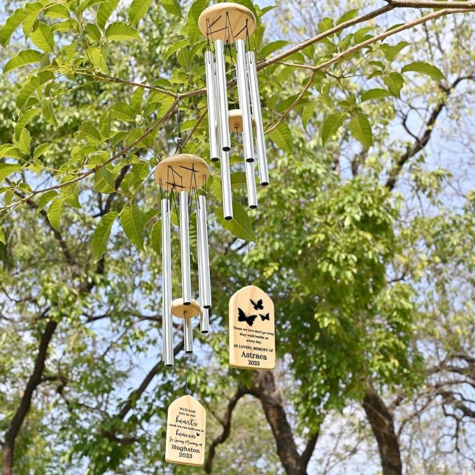 Memorial Wind Chimes - Sympathy Gifts - Memorial Gifts - Bereavement Gifts - Remembrance Gifts - Grieving Gifts - Funeral Gifts - Condolences Gift - in Memory of Loved One